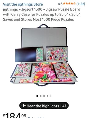 Jigsaw Puzzle Board with Carry Case - Gray/Black